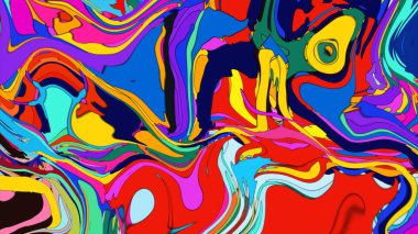 Artistic liquid illustration, featuring bright swirls and seamless hues.