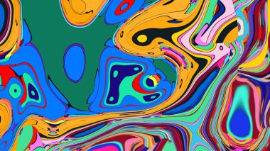 Artistic liquid illustration, featuring bright swirls and seamless hues.