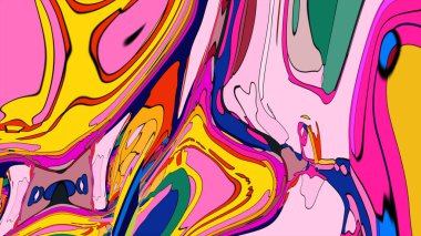 Artistic liquid illustration, featuring bright swirls and seamless hues.