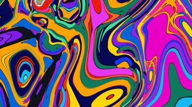 Artistic liquid illustration, featuring bright swirls and seamless hues.