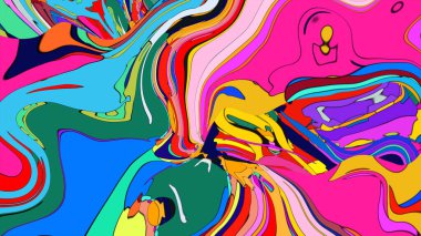 Abstract splashes illustration, a vibrant rendering of chaotic liquid art.