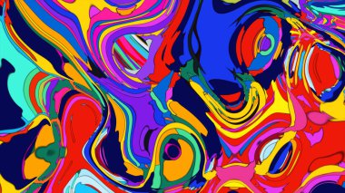 Abstract splashes illustration, a vibrant rendering of chaotic liquid art.