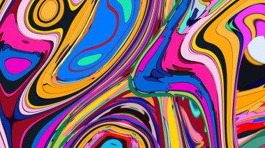 Abstract splashes illustration, a vibrant rendering of chaotic liquid art.