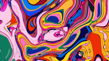 Abstract splashes illustration, a vibrant rendering of chaotic liquid art.