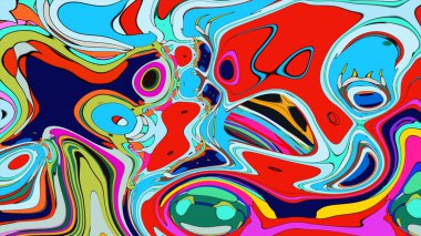 Seamless fluid illustration for a lively and colorful abstract banner.