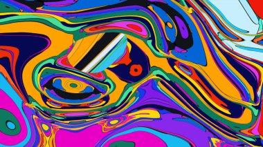 Seamless fluid illustration for a lively and colorful abstract banner.