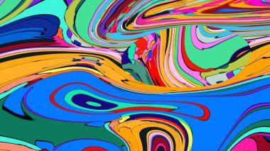 Seamless fluid illustration for a lively and colorful abstract banner.