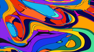 Seamless fluid illustration for a lively and colorful abstract banner.