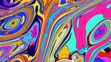 Dynamic psychedelic art with flowing liquid shapes and bright colors.