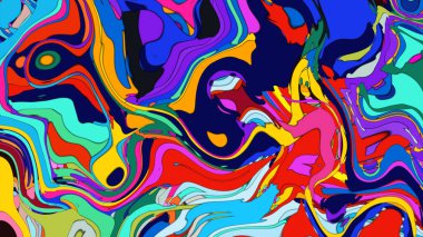 Dynamic psychedelic art with flowing liquid shapes and bright colors.