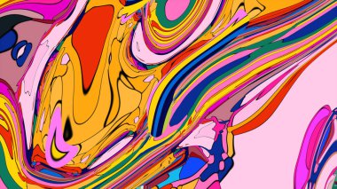Dynamic psychedelic art with flowing liquid shapes and bright colors.
