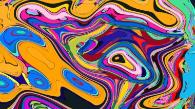 Artistic abstract illustration, showcasing vibrant paint and hypnotic motion.