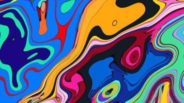 Artistic abstract illustration, showcasing vibrant paint and hypnotic motion.