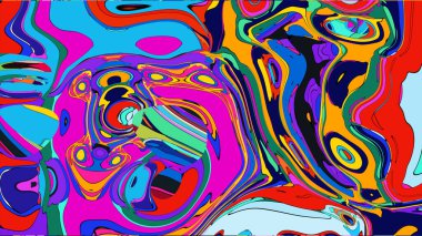 Artistic abstract illustration, showcasing vibrant paint and hypnotic motion.