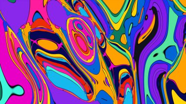 Artistic abstract illustration, showcasing vibrant paint and hypnotic motion.