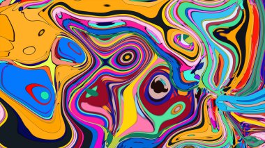 Artistic abstract illustration, showcasing vibrant paint and hypnotic motion.