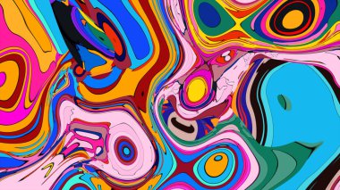 Artistic abstract illustration, showcasing vibrant paint and hypnotic motion.
