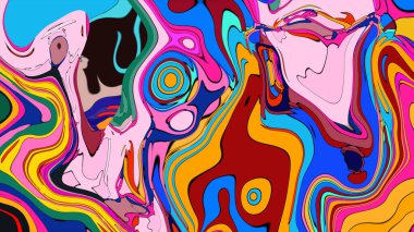 Artistic abstract illustration, showcasing vibrant paint and hypnotic motion.