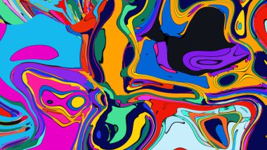 Bright fluid illustration, a dynamic and expressive Lava Lamp wallpaper.