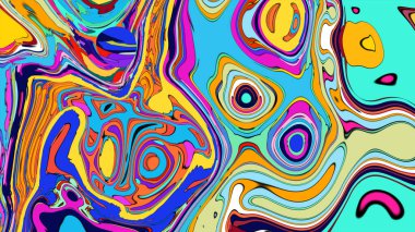 Vibrant motion illustration, featuring abstract shapes and bright splashes.