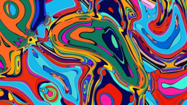 Hypnotic colorful liquid illustration, ideal for posters or banner