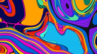 Hypnotic colorful liquid illustration, ideal for posters or banner