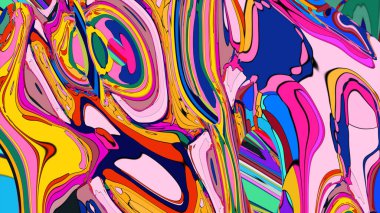 Hypnotic colorful liquid illustration, ideal for posters or banner
