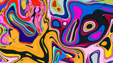 Bright psychedelic pattern illustration with swirling and hypnotic motion.