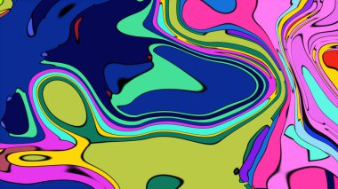 Colorful flowing banner with seamless, swirling, and psychedelic shapes.