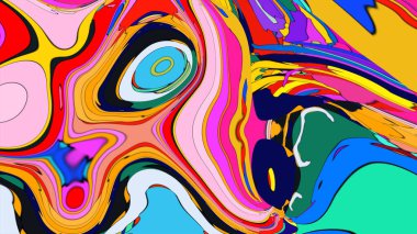 Colorful flowing banner with seamless, swirling, and psychedelic shapes.