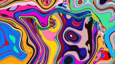 Hypnotic fluid illustration for a colorful, abstract wallpaper template.