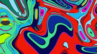 Psychedelic art illustration with bright, flowing, and chaotic hues.