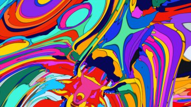 Psychedelic art illustration with bright, flowing, and chaotic hues.