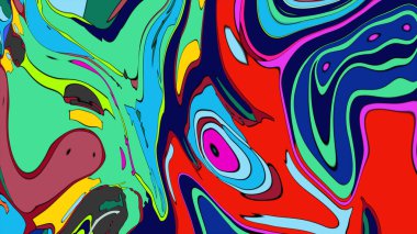 Psychedelic art illustration with bright, flowing, and chaotic hues.