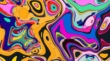 Psychedelic art illustration with bright, flowing, and chaotic hues.