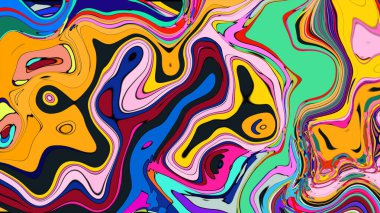 Vibrant abstract background illustration with flowing liquid art.