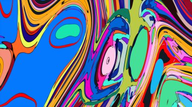 psychedelic and Hypnotic fluid art illustration, a striking and imaginative graphic.