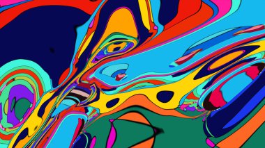 Lava Lamp liquid flowing. Chaotic colorful abstract illustration 