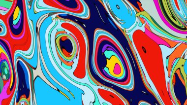 Lava Lamp liquid flowing. Chaotic colorful abstract illustration 