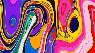 Lava Lamp liquid flowing. Chaotic colorful abstract illustration 