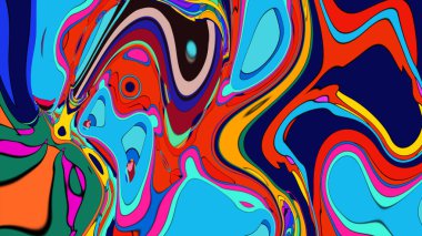 Lava Lamp liquid flowing. Chaotic colorful abstract illustration 