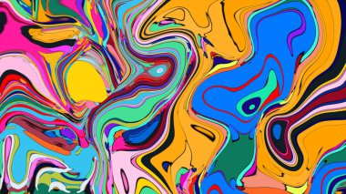 Lava Lamp liquid flowing. Chaotic colorful abstract illustration 