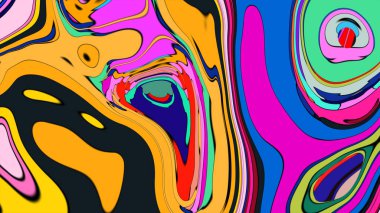 Swirling rainbow spectrum illustration, a bold and captivating pattern.