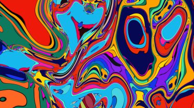 Dynamic colorful marbling illustration, a playful and energetic graphic.