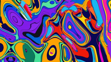 Psychedelic color explosion illustration, a chaotic yet harmonious design.