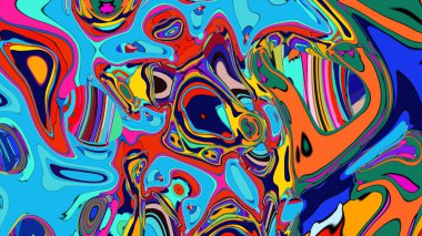 Psychedelic color explosion illustration, a chaotic yet harmonious design.