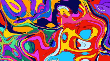 Psychedelic color explosion illustration, a chaotic yet harmonious design.