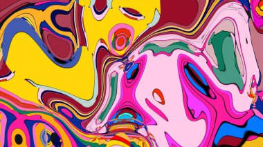 Bright artistic wave illustration, a bold and expressive pattern.