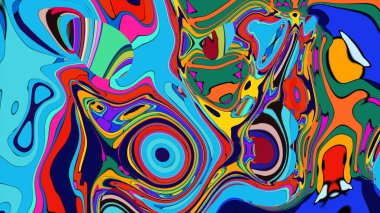 Bright artistic wave illustration, a bold and expressive pattern.