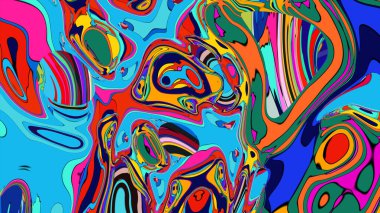 Colorful liquid flow illustration, a dynamic and energetic background.